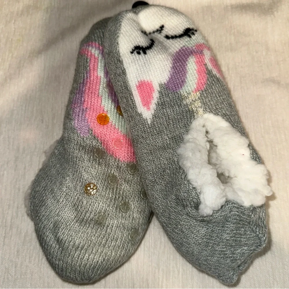 Northeast Outfitters Shoes Kids Small Grey Neo Cozy Cabin Unicorn Slippers NWT